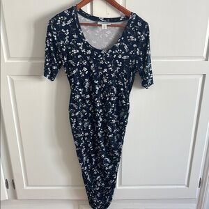 Navy Floral Maternity Dress